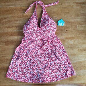 Draper James RSVP one piece swimsuit dress with wrap skirt attached floral beach